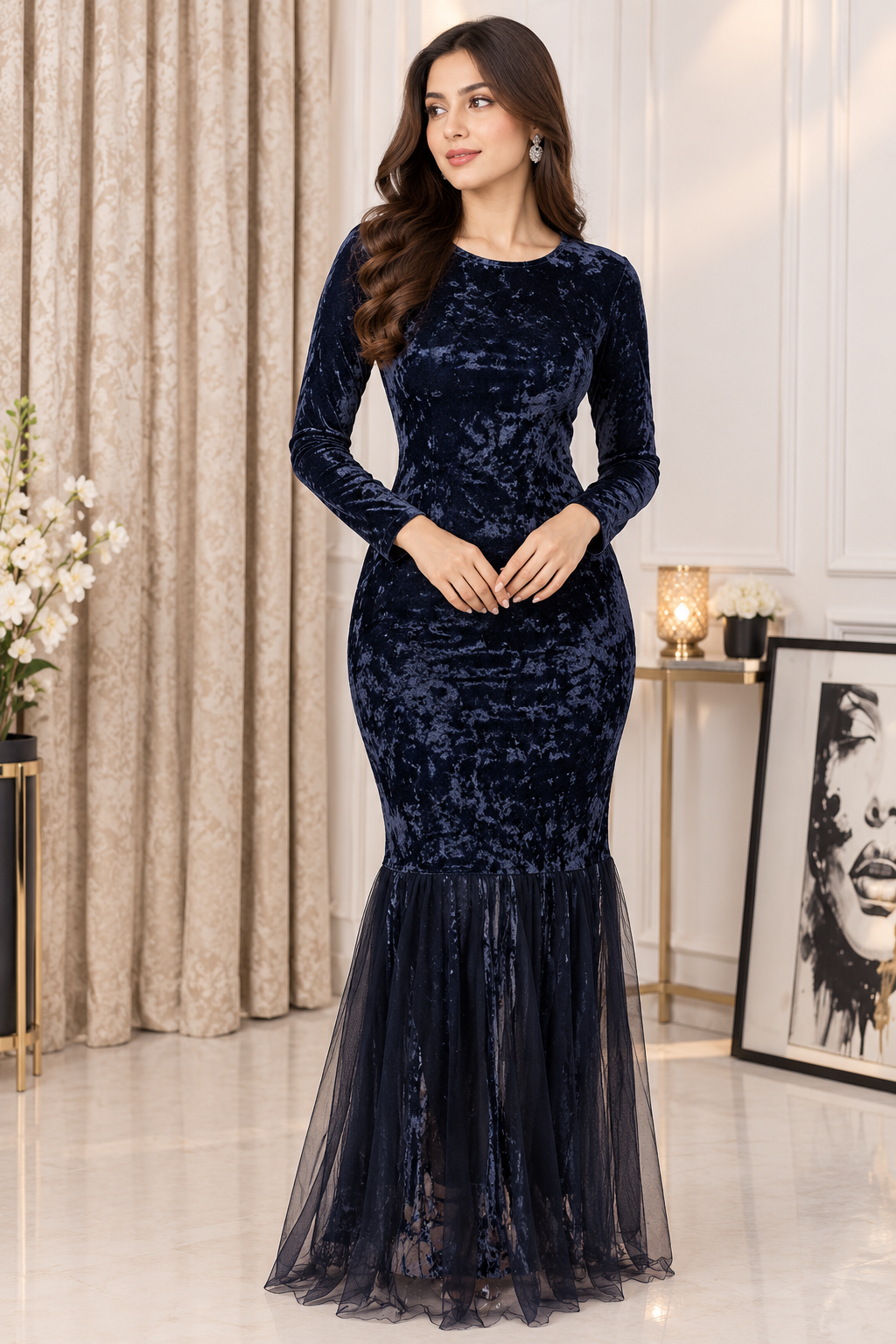 Classic Contrast Collar Dress