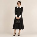 Classic Contrast Collar Dress